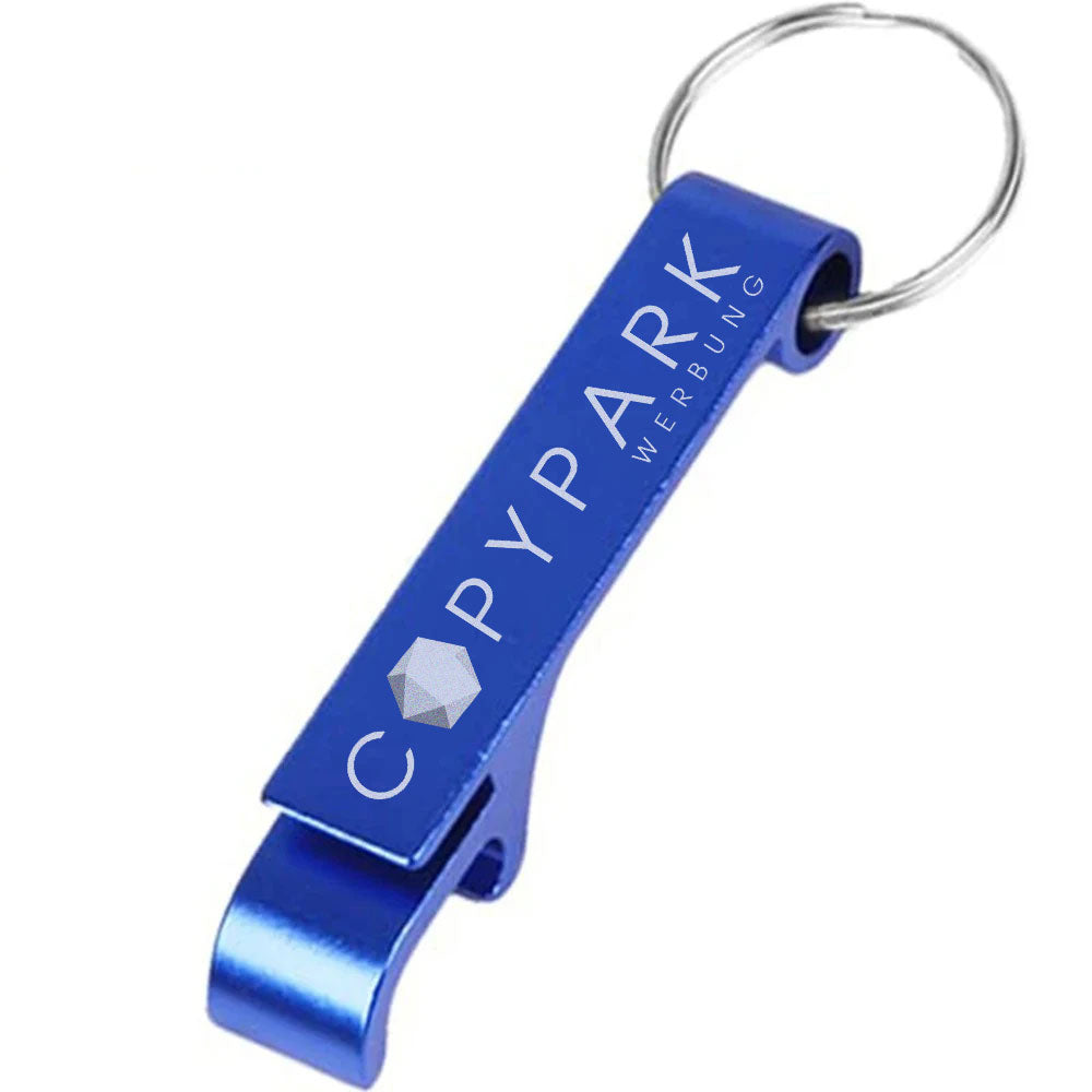 Schlüsselanhänger Flaschenöffner aus Aluminium – mit individueller Gravur