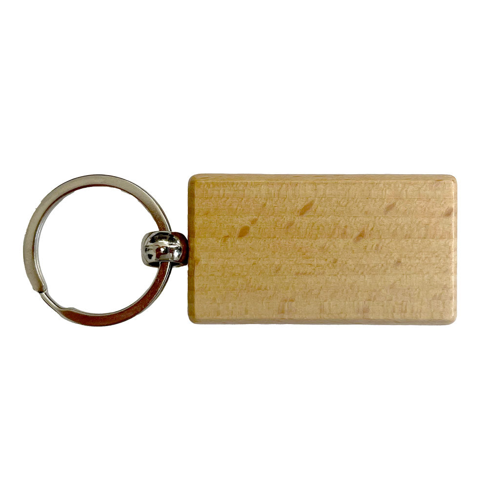 Schlüsselanhänger aus Holz mit Gravur
